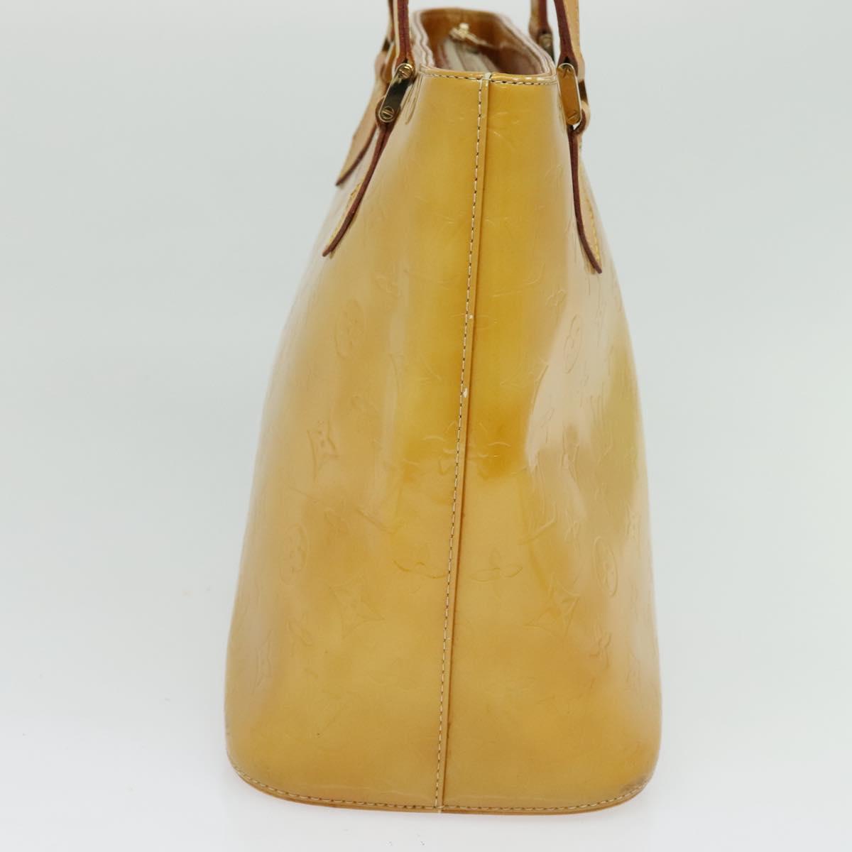 LOUIS VUITTON Monogram Vernis Houston Hand Bag Beige M91004 LV Auth 120122