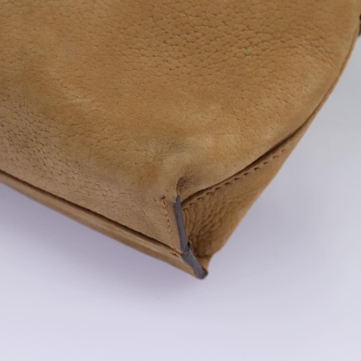 CELINE Shoulder Bag Suede Brown Gold Auth 120125