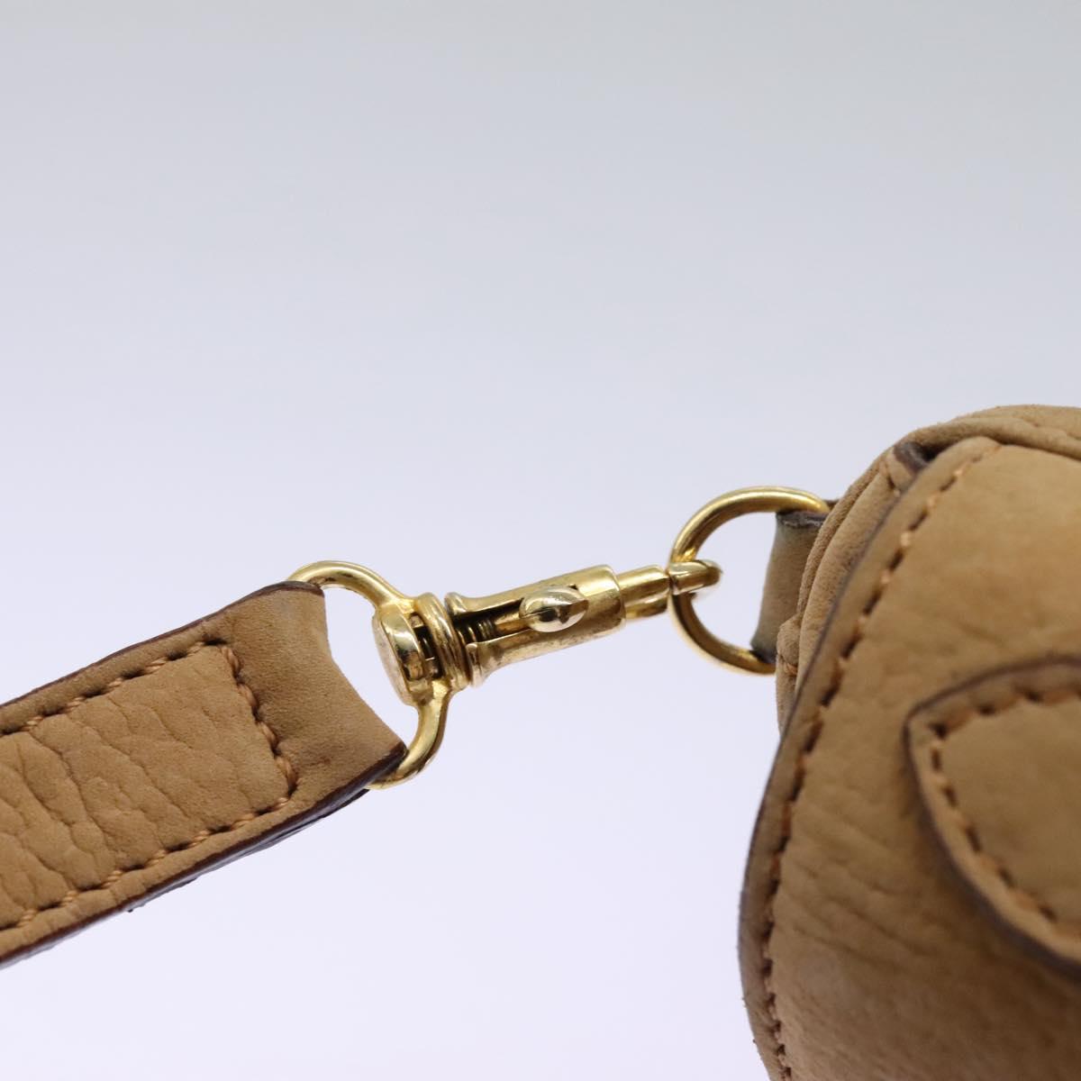 CELINE Shoulder Bag Suede Brown Gold Auth 120125