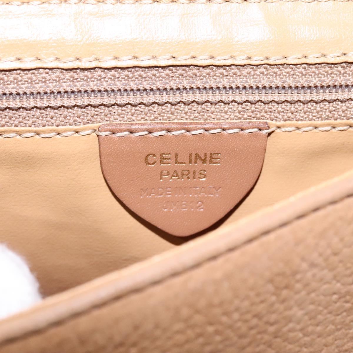 CELINE Shoulder Bag Suede Brown Gold Auth 120125