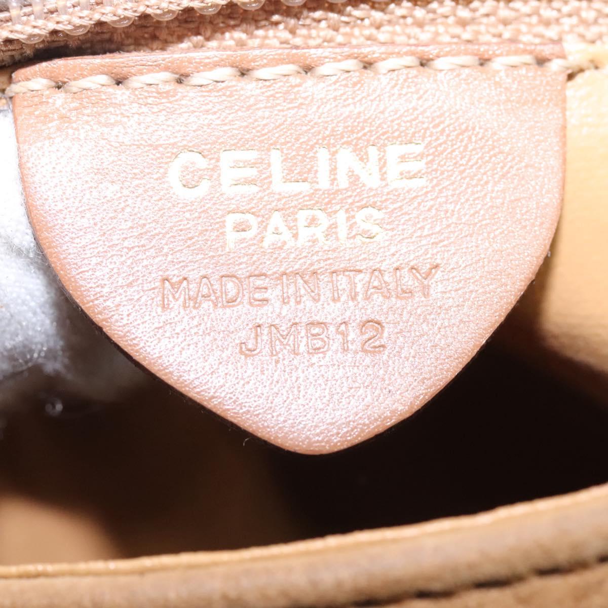 CELINE Shoulder Bag Suede Brown Gold Auth 120125