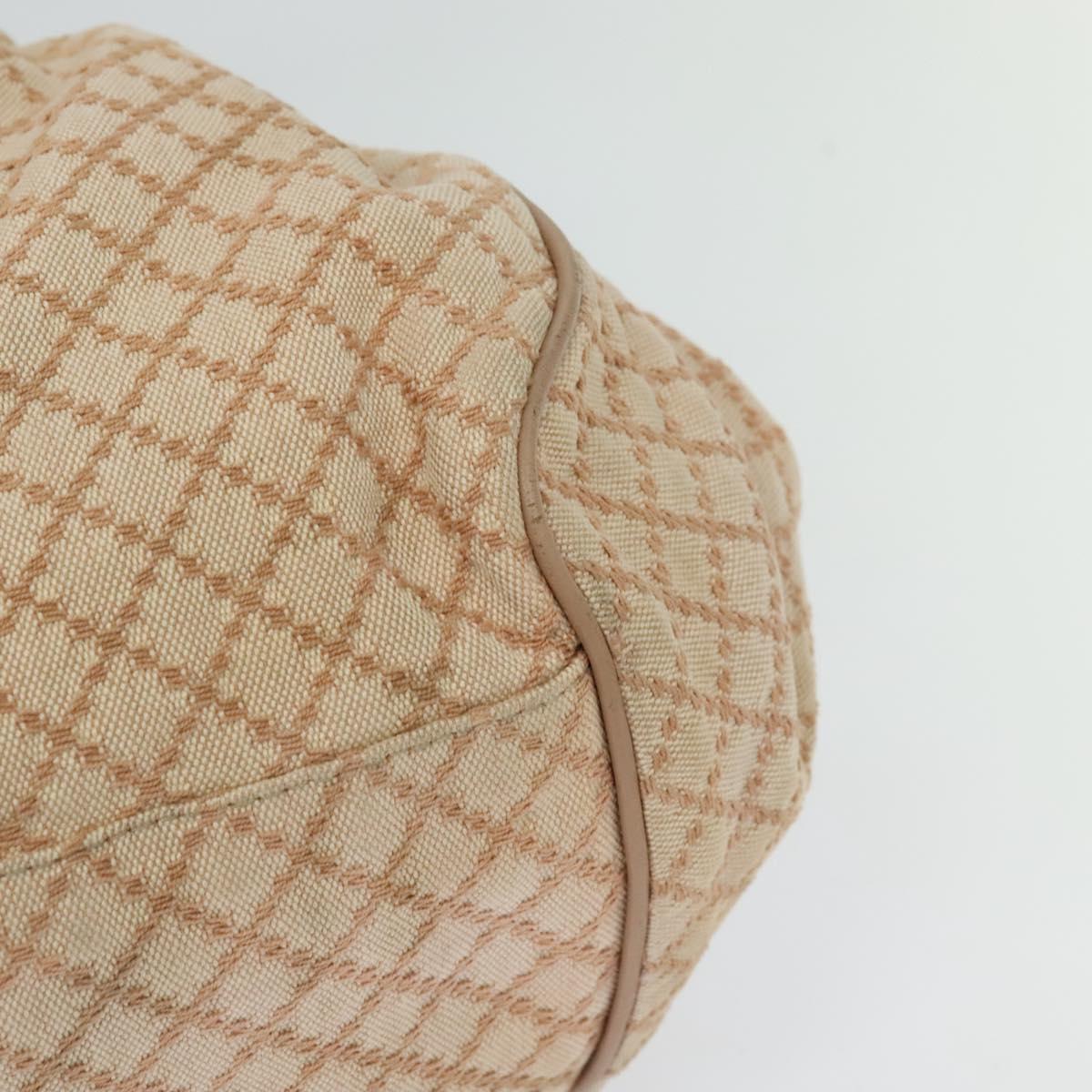 GUCCI Diamante Hand Bag Canvas 2way Beige Gold 223974 Auth 120126