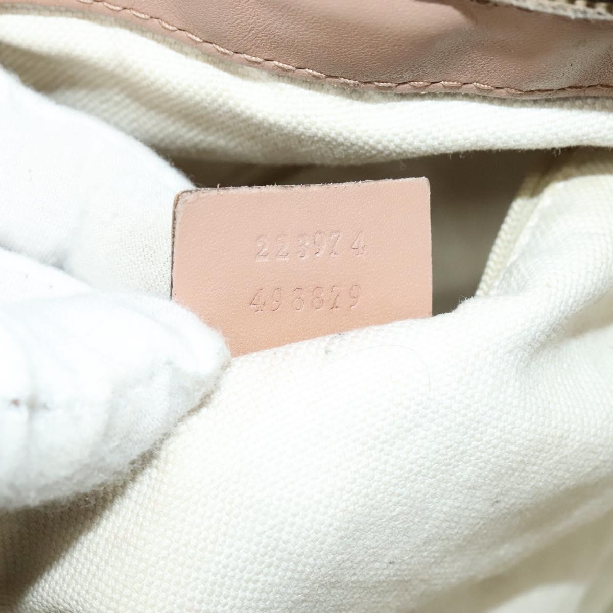 GUCCI Diamante Hand Bag Canvas 2way Beige Gold 223974 Auth 120126