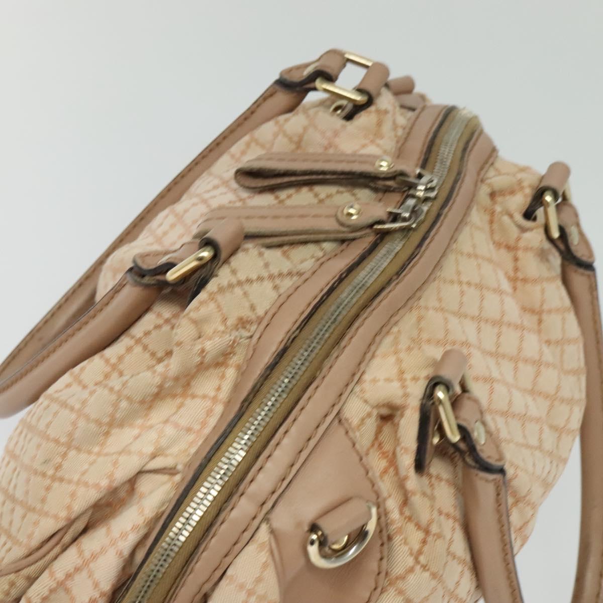 GUCCI Diamante Hand Bag Canvas 2way Beige Gold 223974 Auth 120126