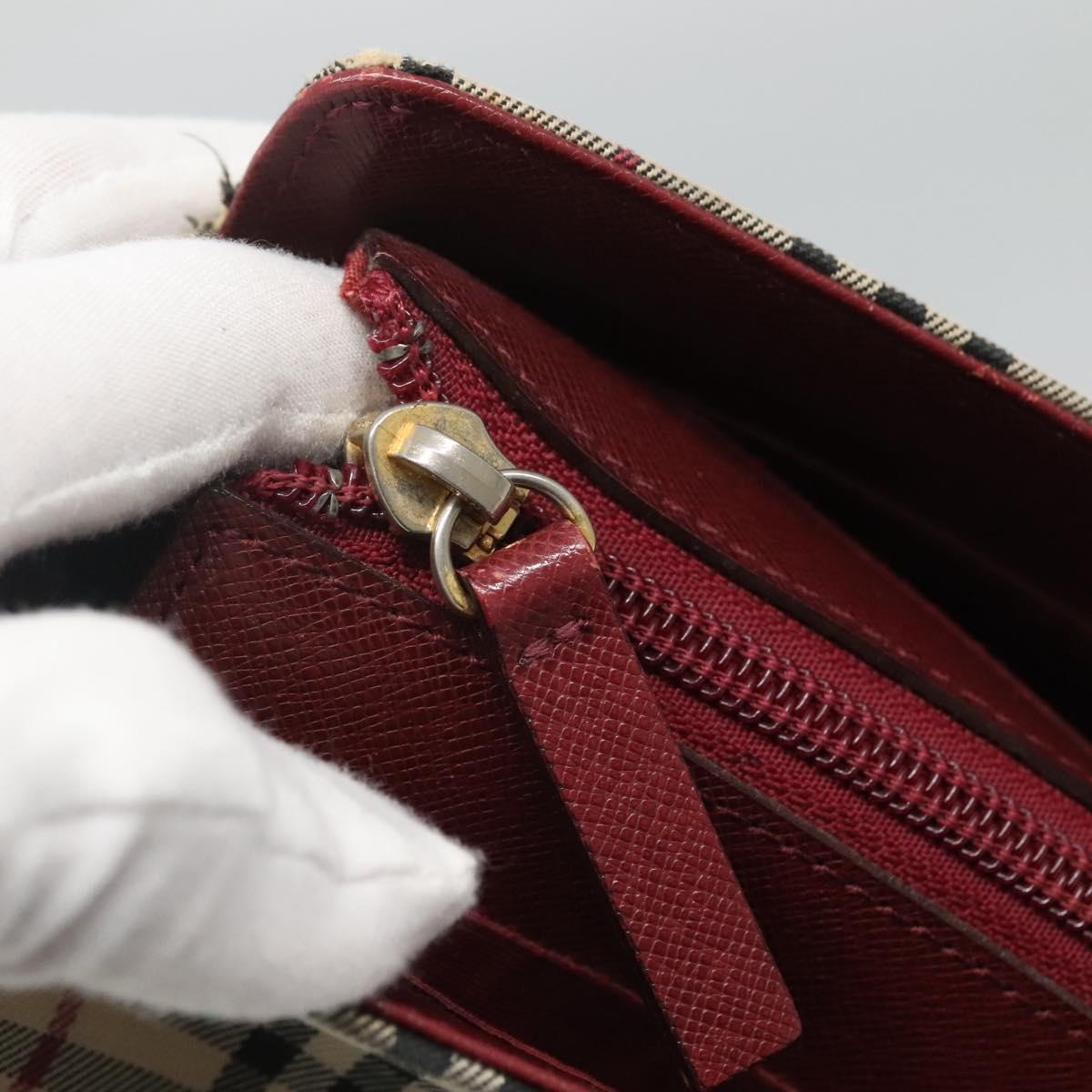 BURBERRY Nova Check Tote Bag Canvas Beige Gold Auth 120144