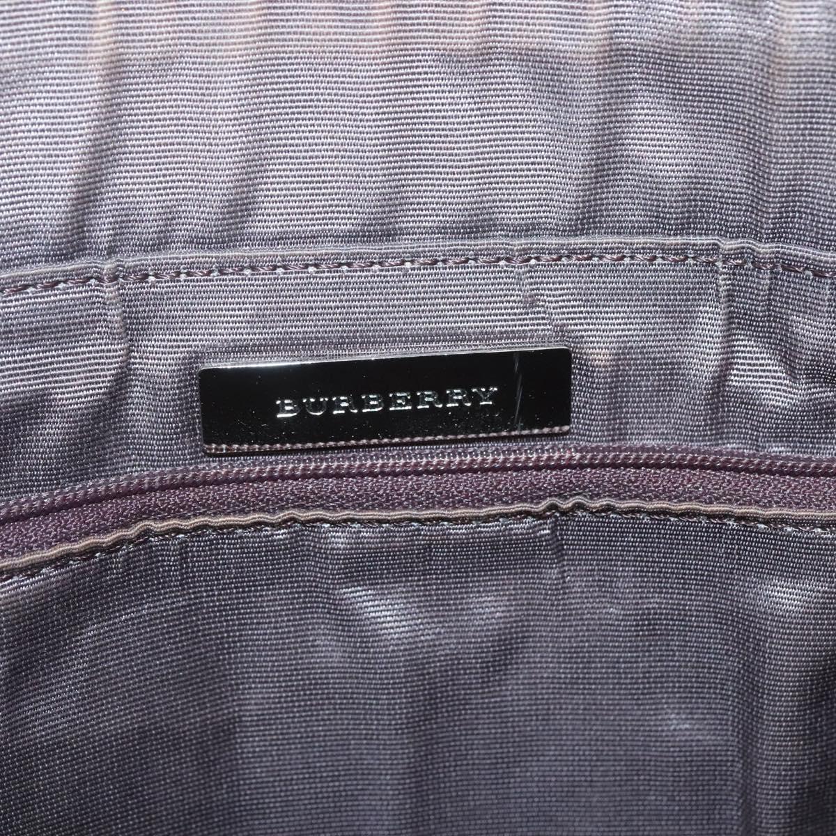 BURBERRY Nova Check Tote Bag Canvas Beige Silver Auth 120152