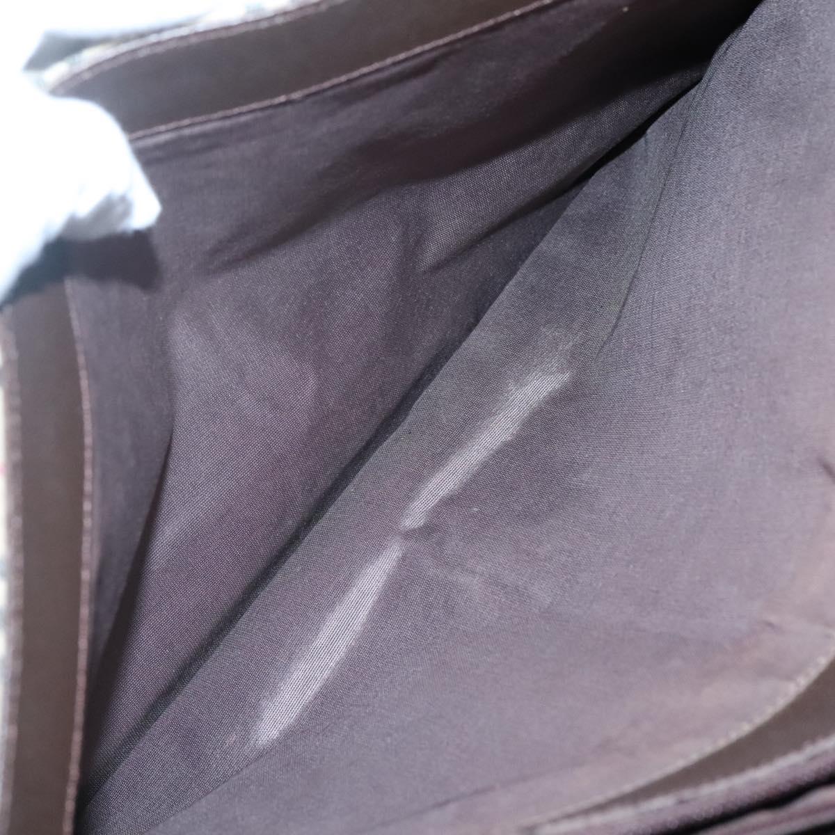 BURBERRY Nova Check Tote Bag Canvas Beige Silver Auth 120152