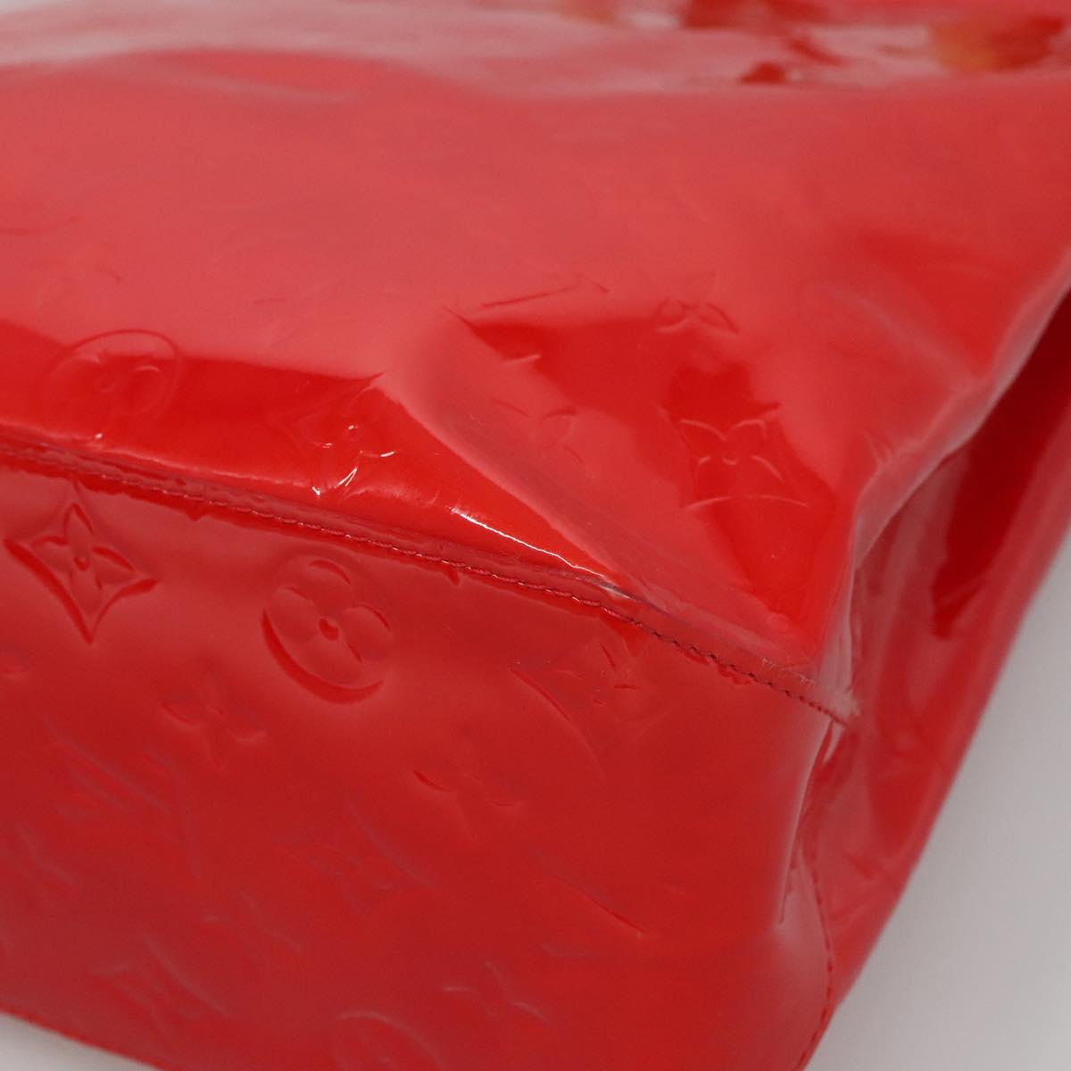 LOUIS VUITTON Monogram Vernis Reade MM Hand Bag Red Rouge M91086 LV Auth 120159