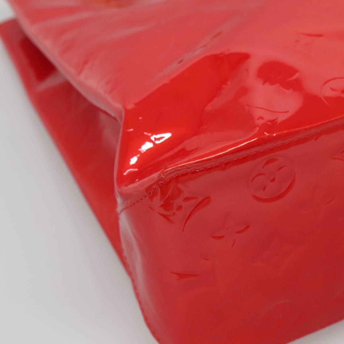 LOUIS VUITTON Monogram Vernis Reade MM Hand Bag Red Rouge M91086 LV Auth 120159