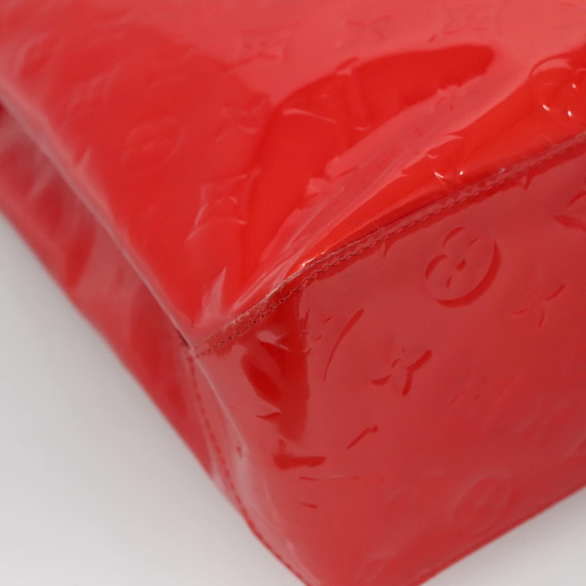 LOUIS VUITTON Monogram Vernis Reade MM Hand Bag Red Rouge M91086 LV Auth 120159