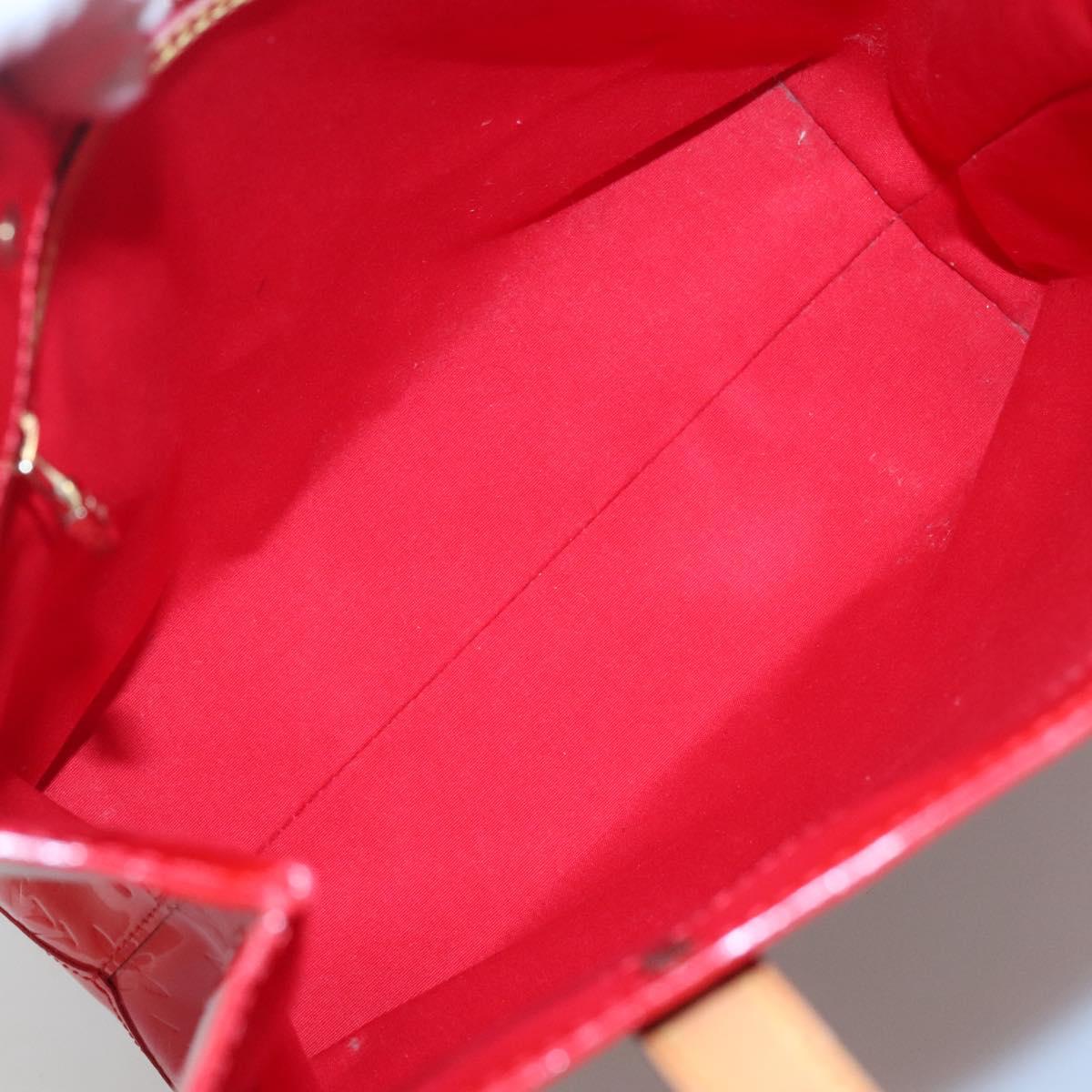 LOUIS VUITTON Monogram Vernis Reade MM Hand Bag Red Rouge M91086 LV Auth 120159