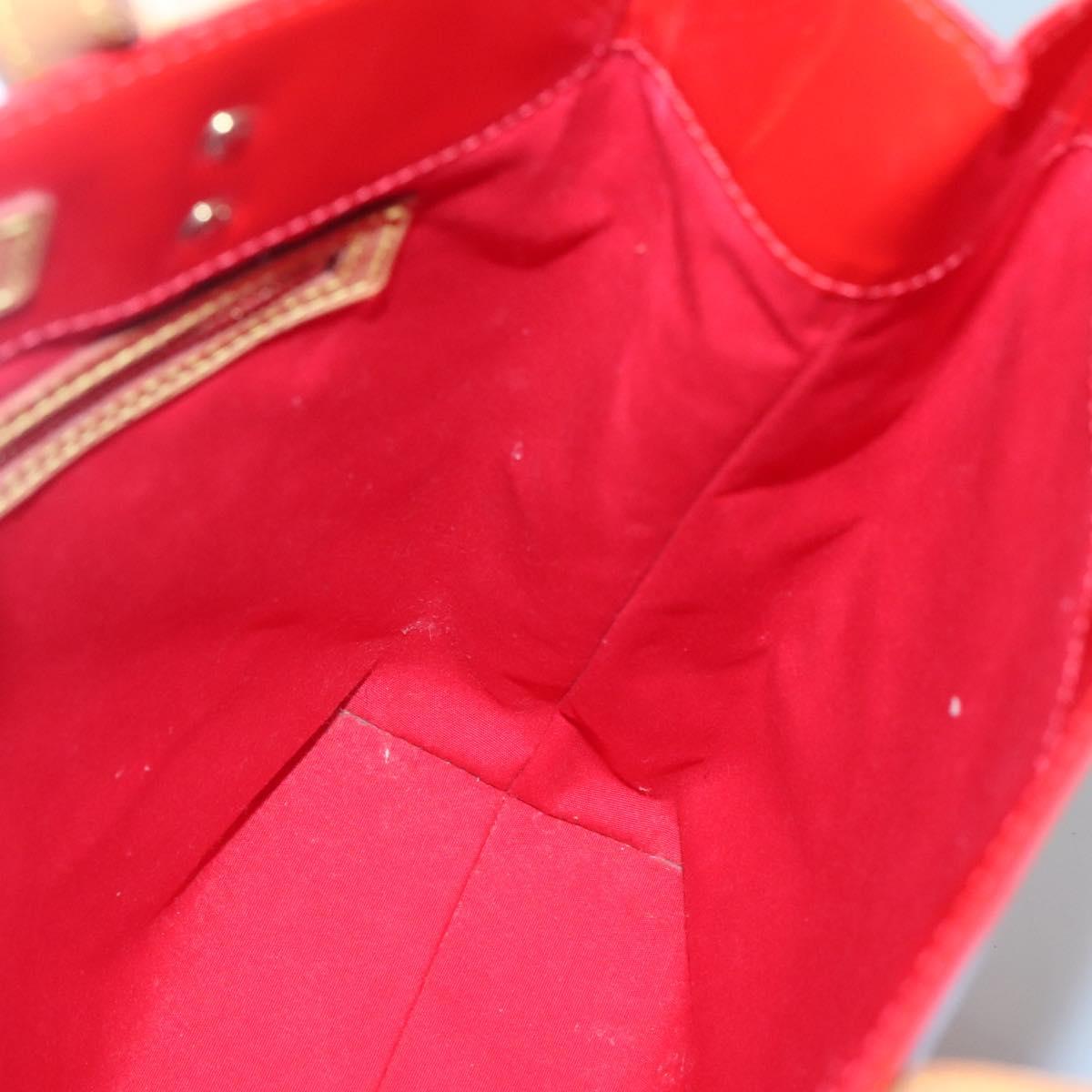 LOUIS VUITTON Monogram Vernis Reade MM Hand Bag Red Rouge M91086 LV Auth 120159