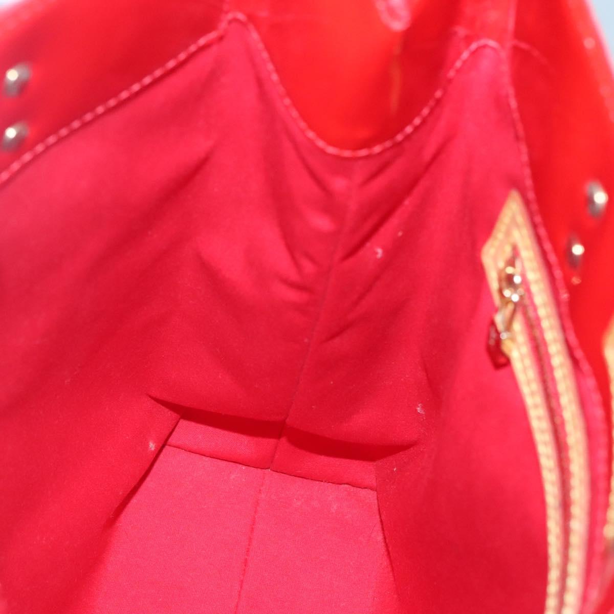 LOUIS VUITTON Monogram Vernis Reade MM Hand Bag Red Rouge M91086 LV Auth 120159