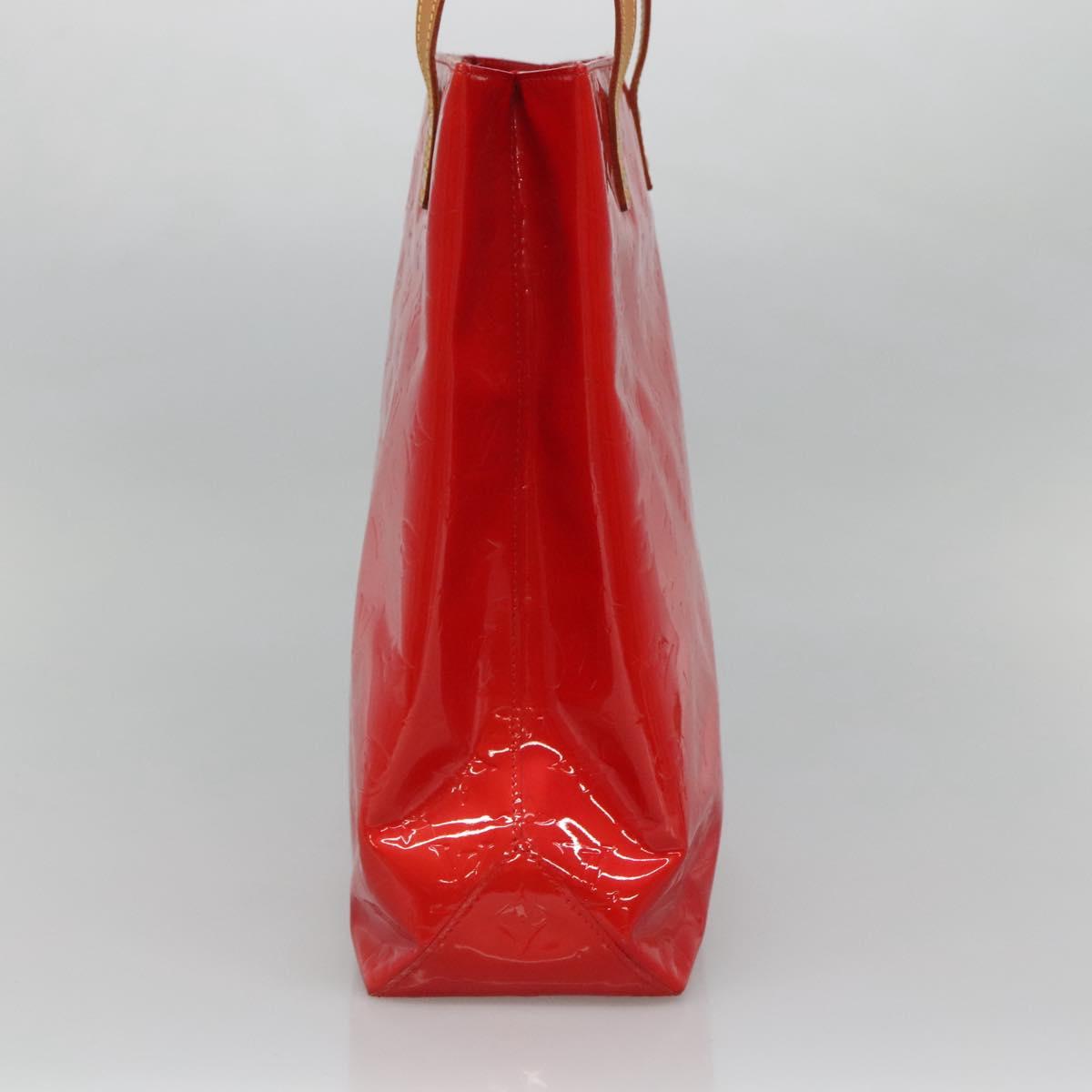 LOUIS VUITTON Monogram Vernis Reade MM Hand Bag Red Rouge M91086 LV Auth 120159