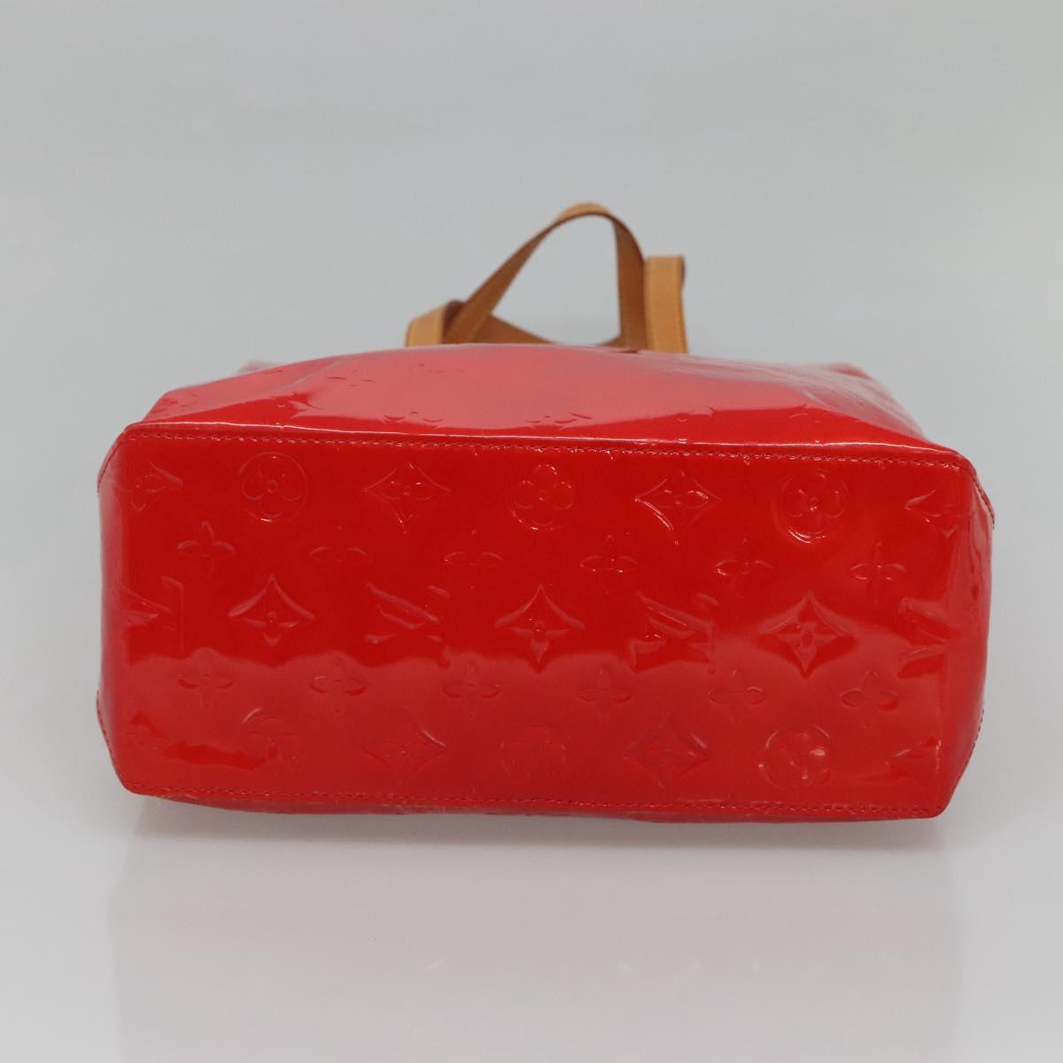 LOUIS VUITTON Monogram Vernis Reade MM Hand Bag Red Rouge M91086 LV Auth 120159