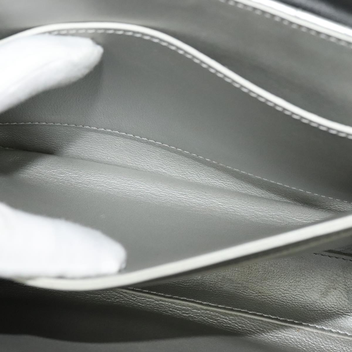 CELINE Chain Shoulder Bag Leather Silver Black gold Auth 120162