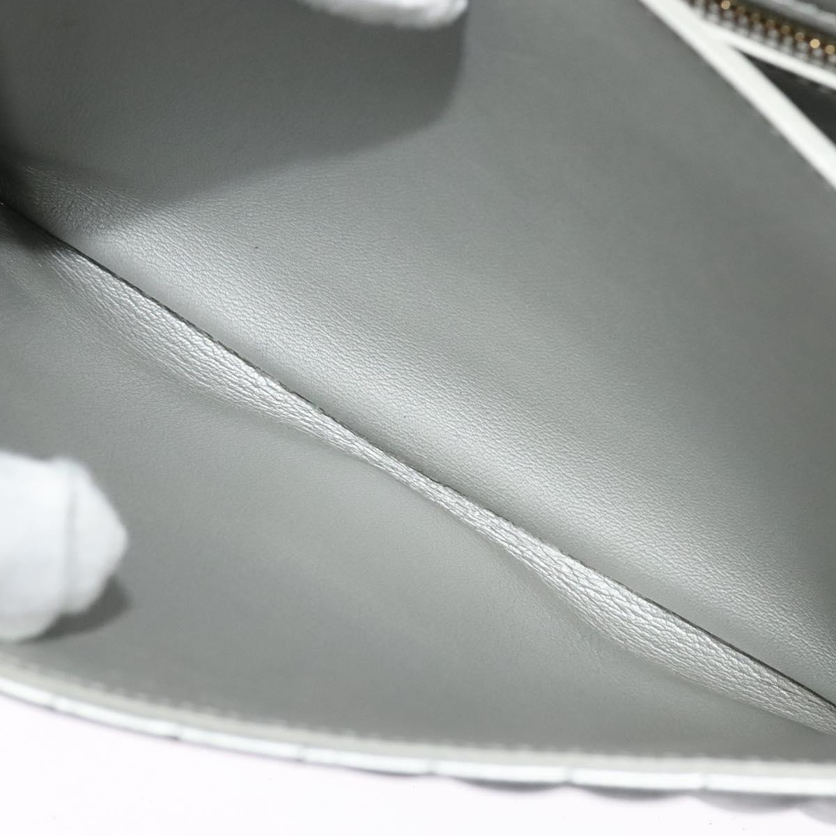 CELINE Chain Shoulder Bag Leather Silver Black gold Auth 120162