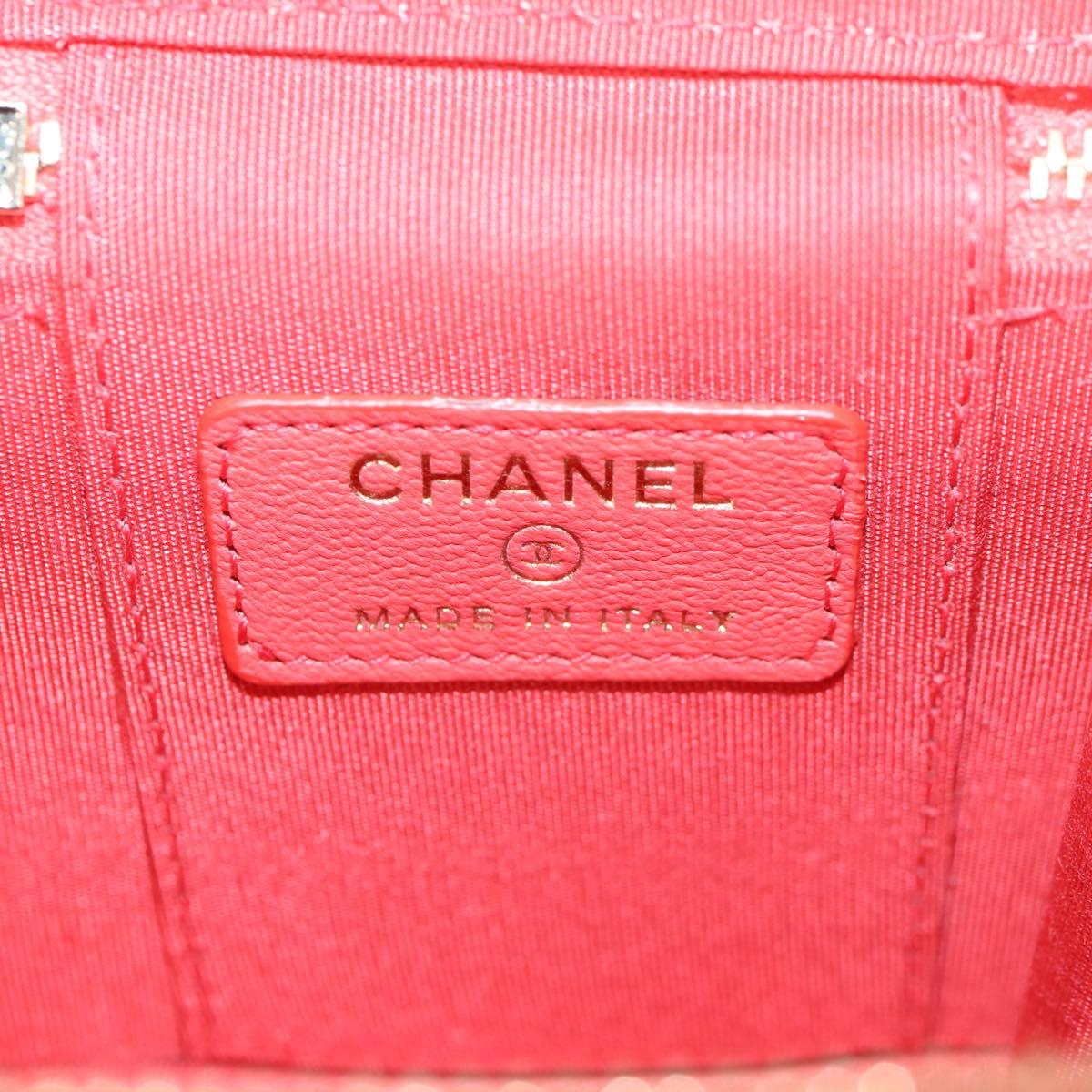 CHANEL Chain Shoulder Bag Straw Beige Gold CC Auth 120168SAM