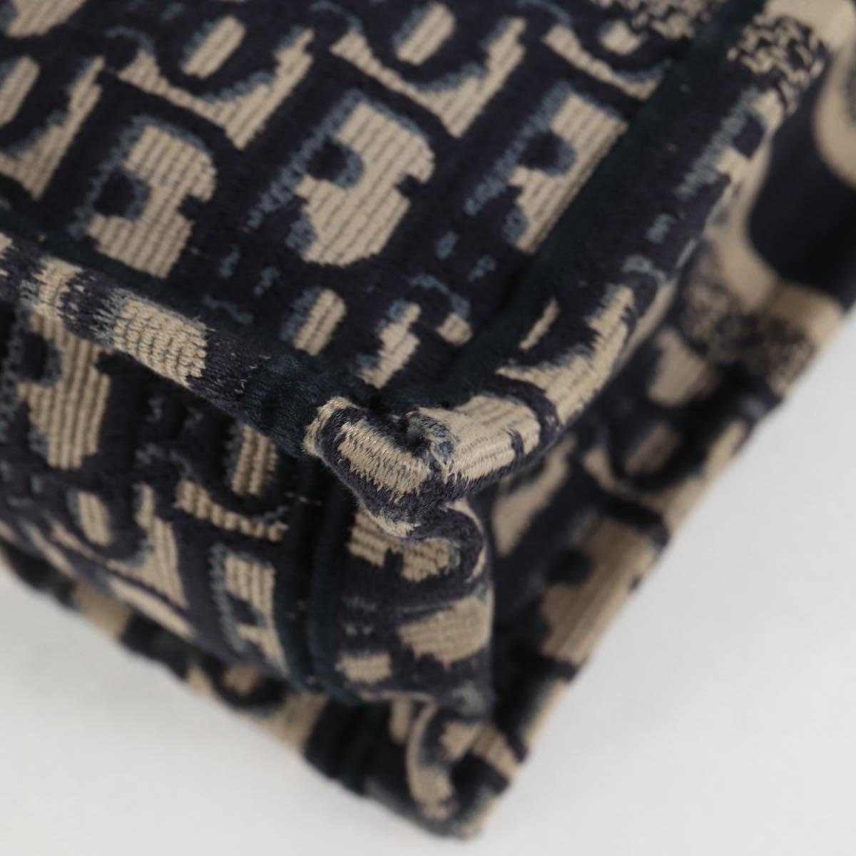 Christian Dior Trotter Canvas Vertical Book Tote Mini Bag Navy Auth 120170AM