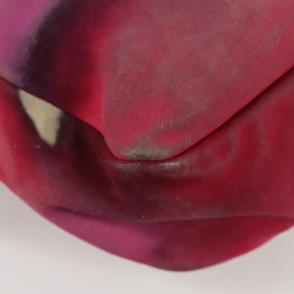 CHANEL Embroidery Shoulder Bag Suede Pink CC Auth 120175AM