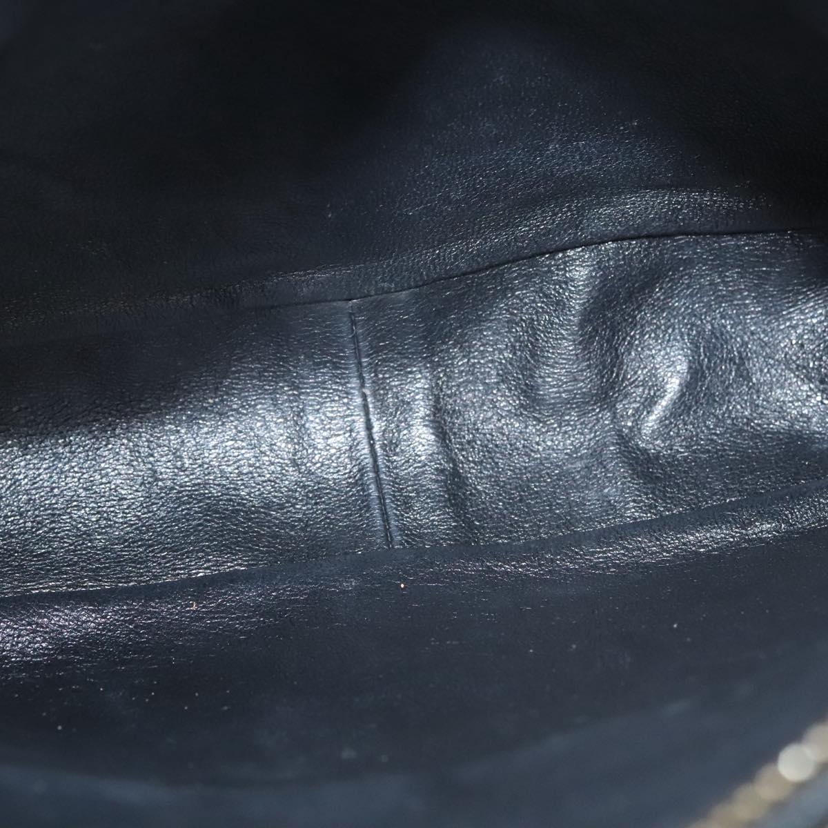 CHANEL Matelasse Chain Shoulder Bag Canvas White Black CC Auth 120186