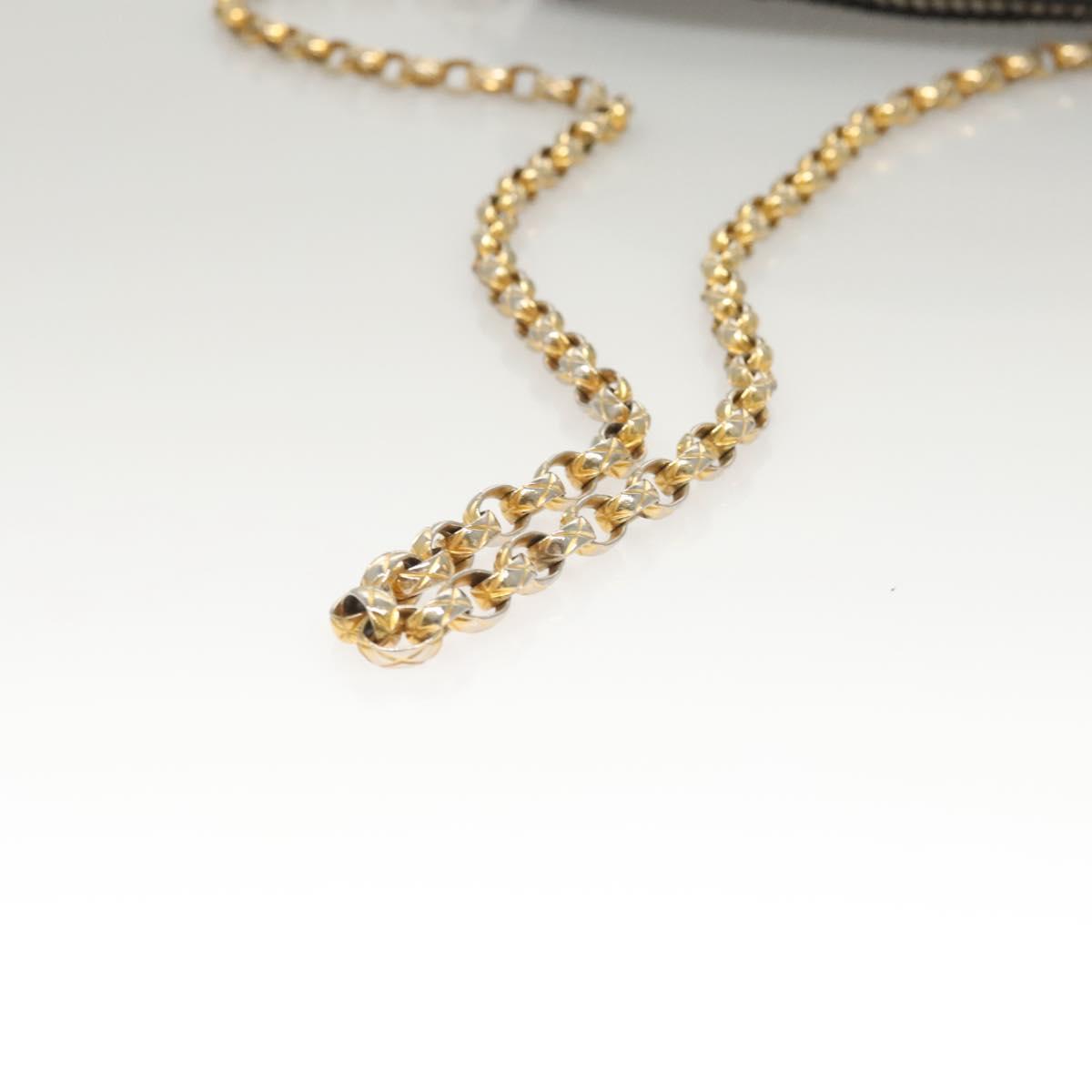 CHANEL Matelasse Chain Shoulder Bag Canvas White Black CC Auth 120186