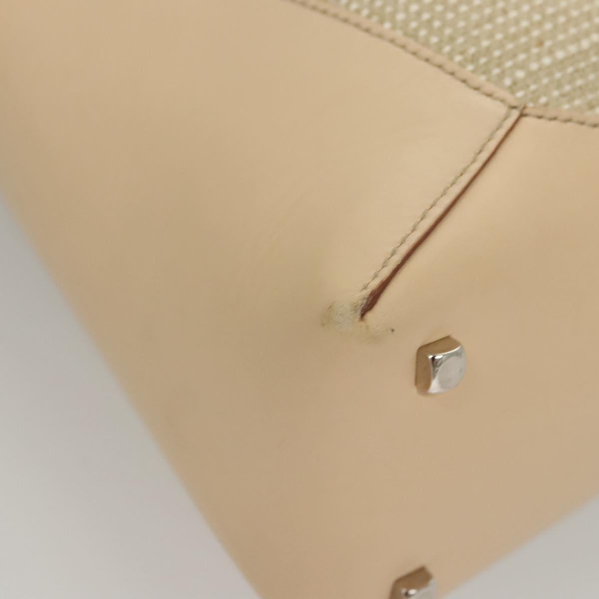 Salvatore Ferragamo Gancini Shoulder Bag Canvas Leather Beige Auth 120194