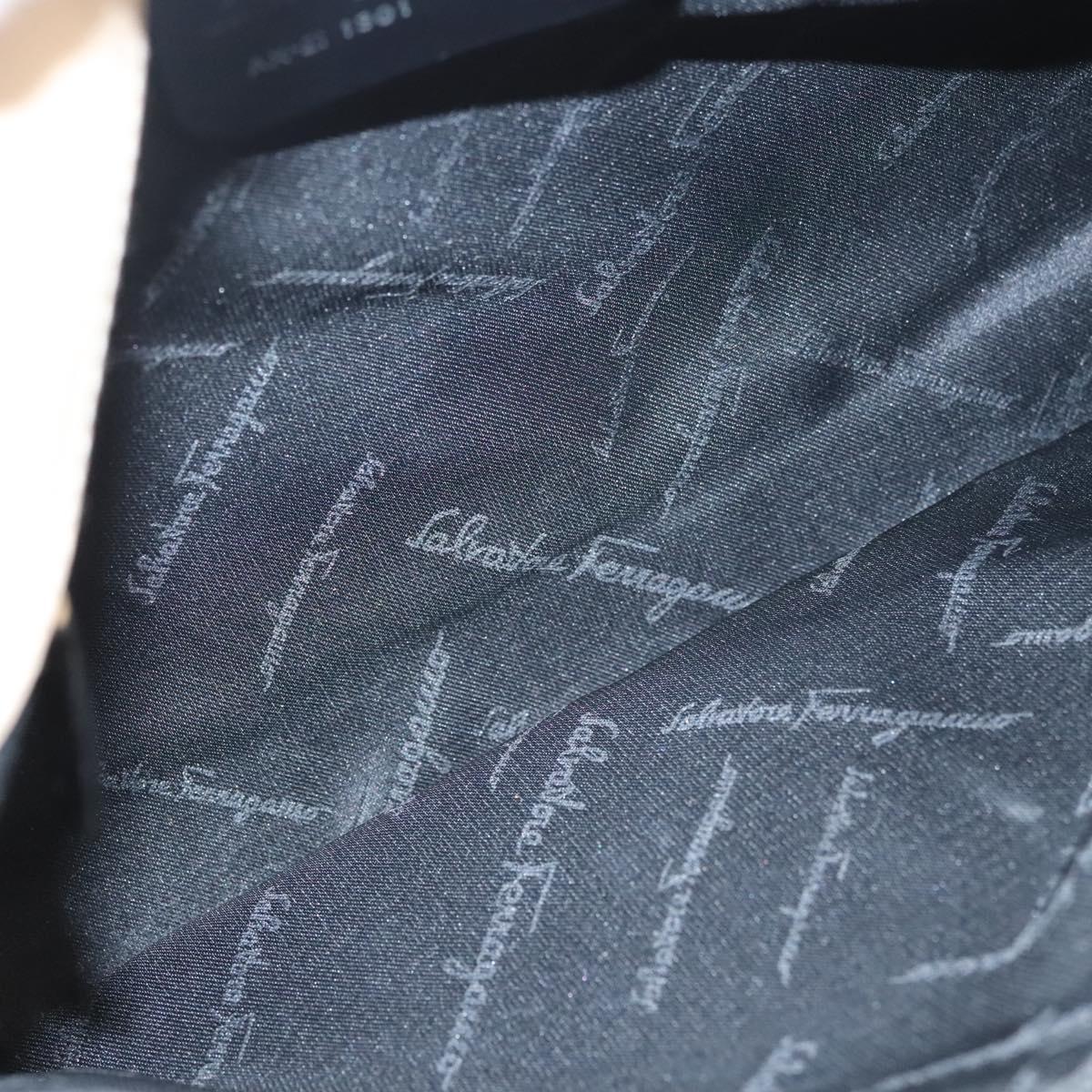 Salvatore Ferragamo Gancini Shoulder Bag Canvas Leather Beige Auth 120194