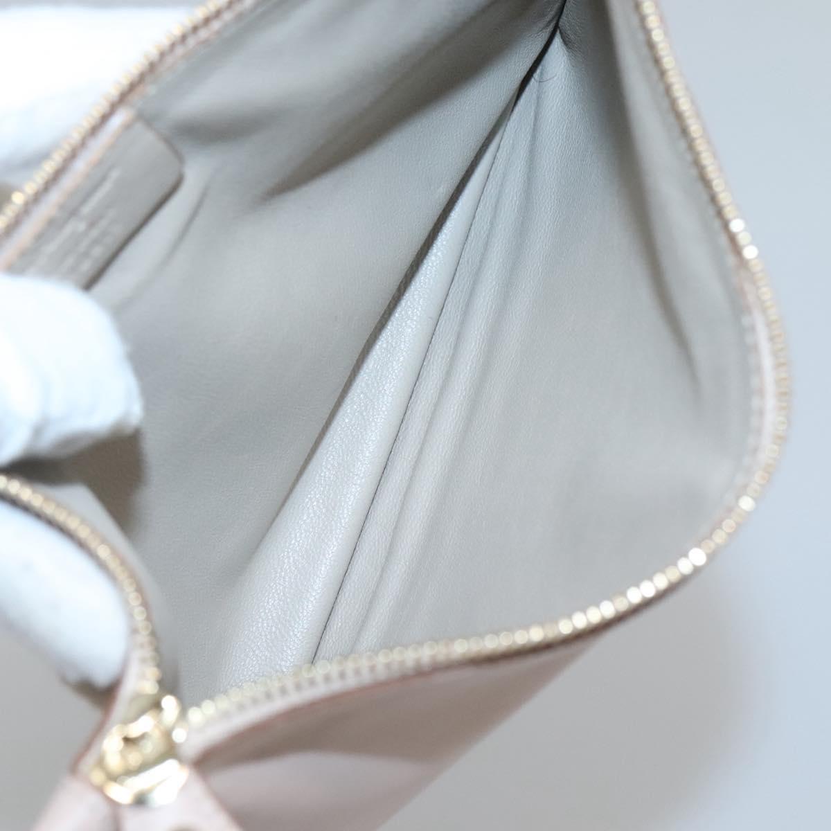 Salvatore Ferragamo Gancini Hand Bag Leather Beige Gold Auth 120197