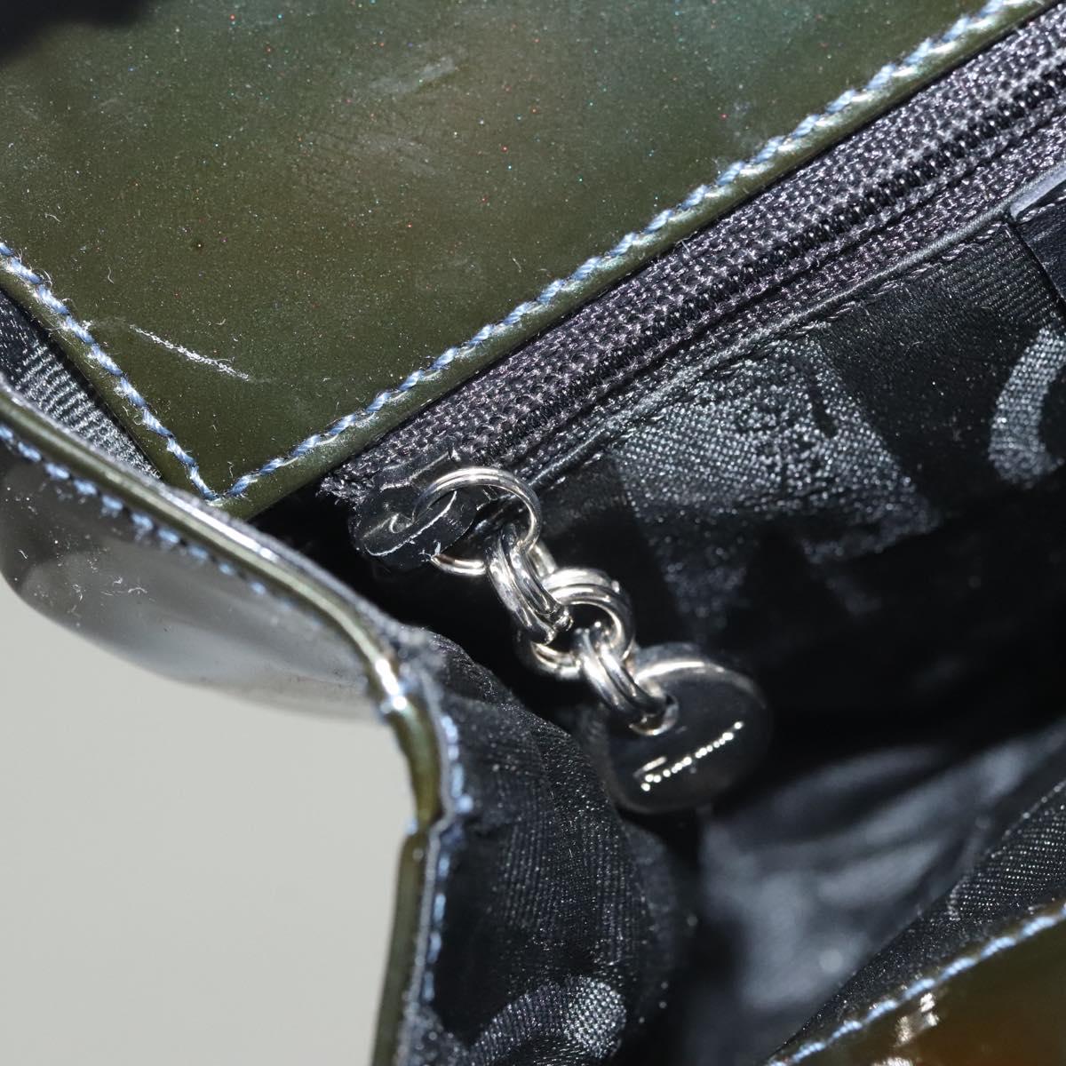 Salvatore Ferragamo Gancini Hand Bag Patent leather 2way Black Auth 120199
