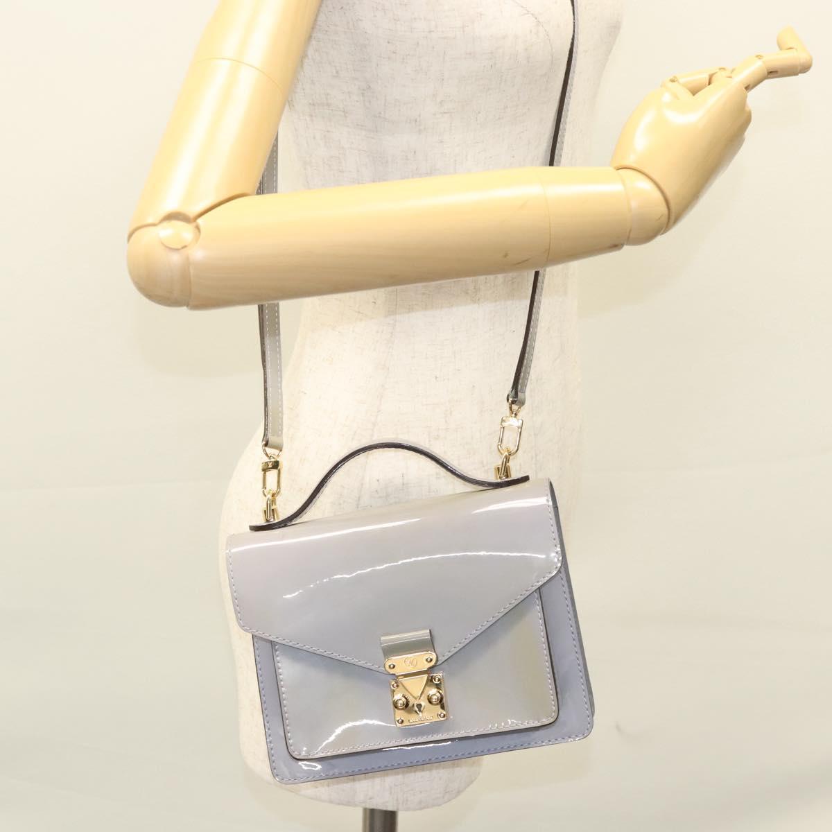 LOUIS VUITTON Vernis Monceau BB Hand Bag 2way Lila M90112 LV Auth 120203