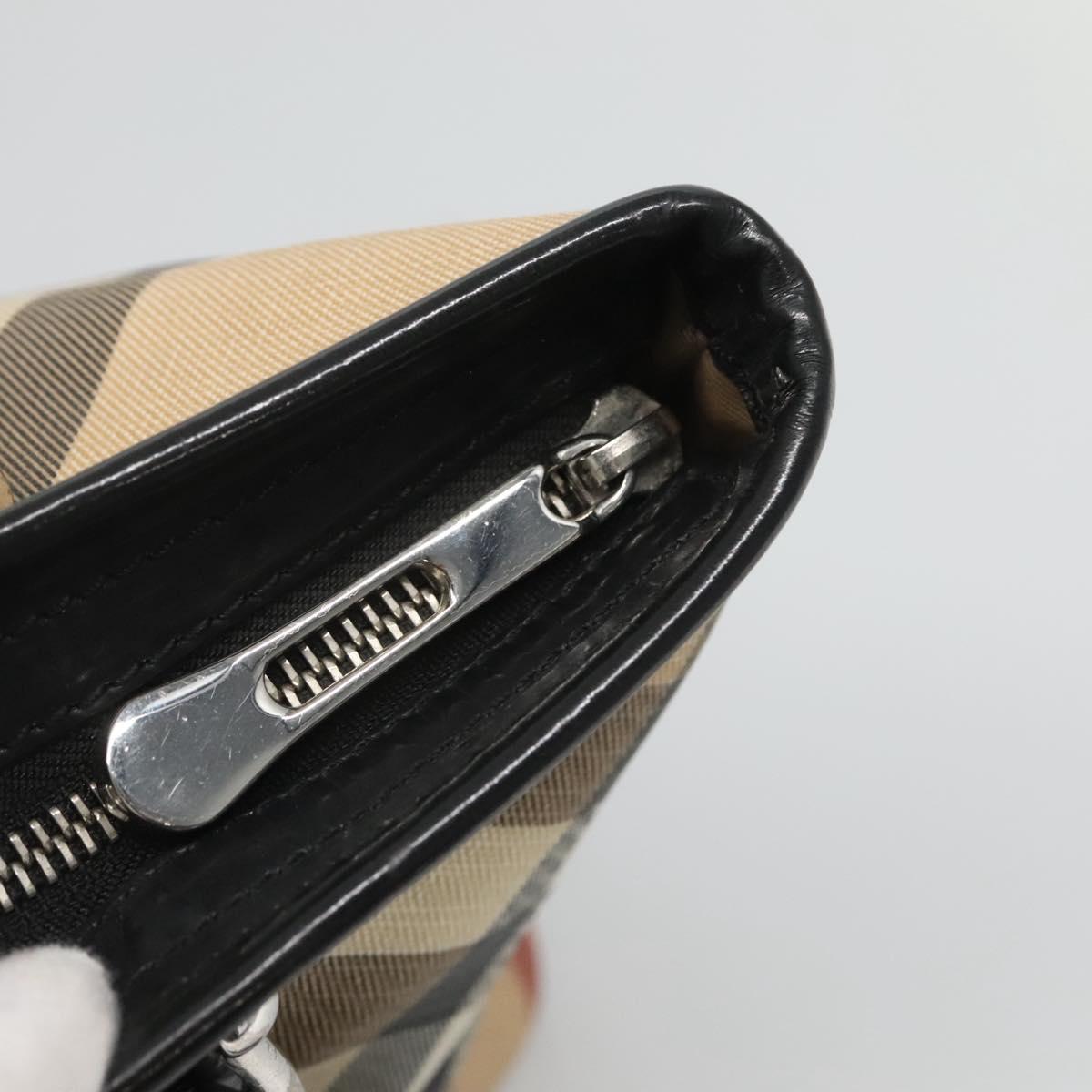 BURBERRY Nova Check Tote Bag PVC Beige Silver Auth 120217