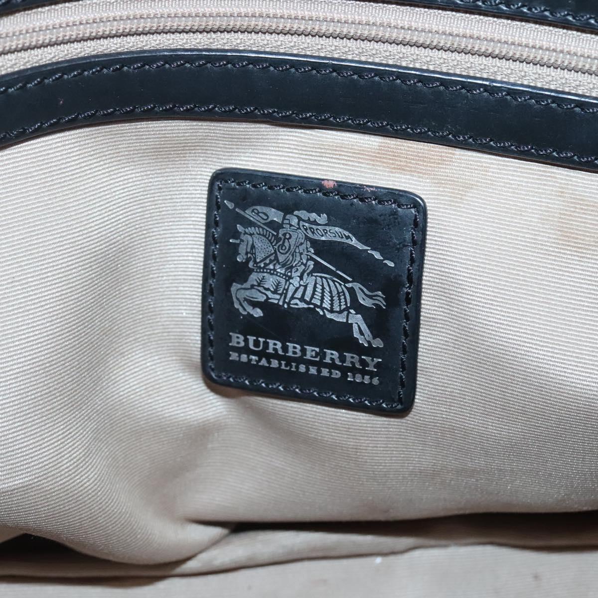 BURBERRY Nova Check Tote Bag PVC Beige Silver Auth 120217