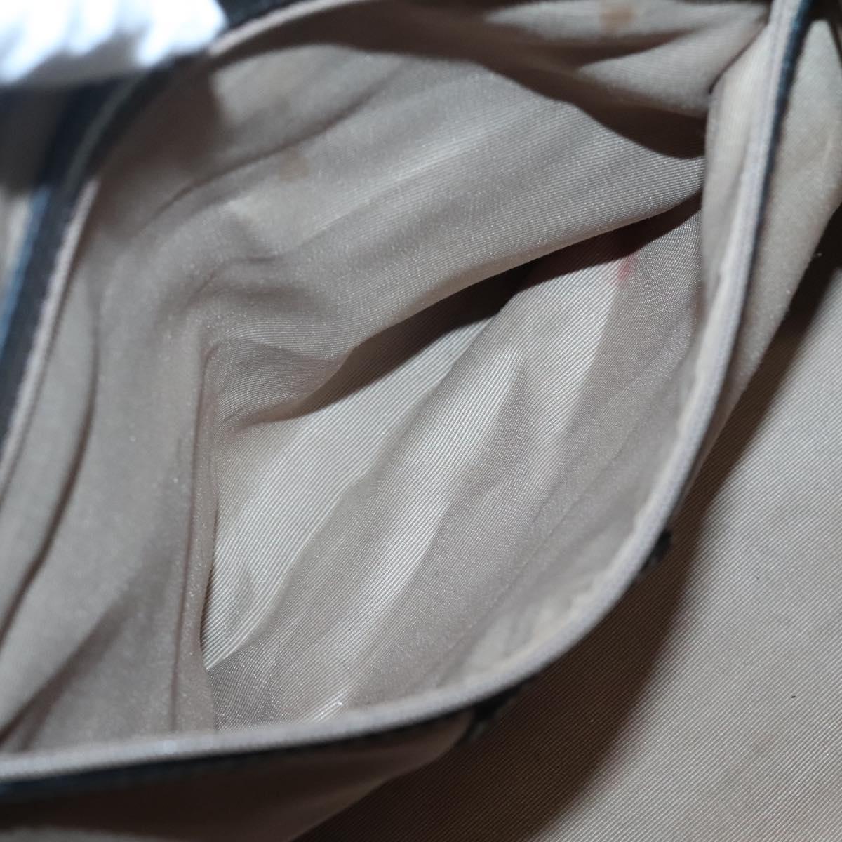 BURBERRY Nova Check Tote Bag PVC Beige Silver Auth 120217