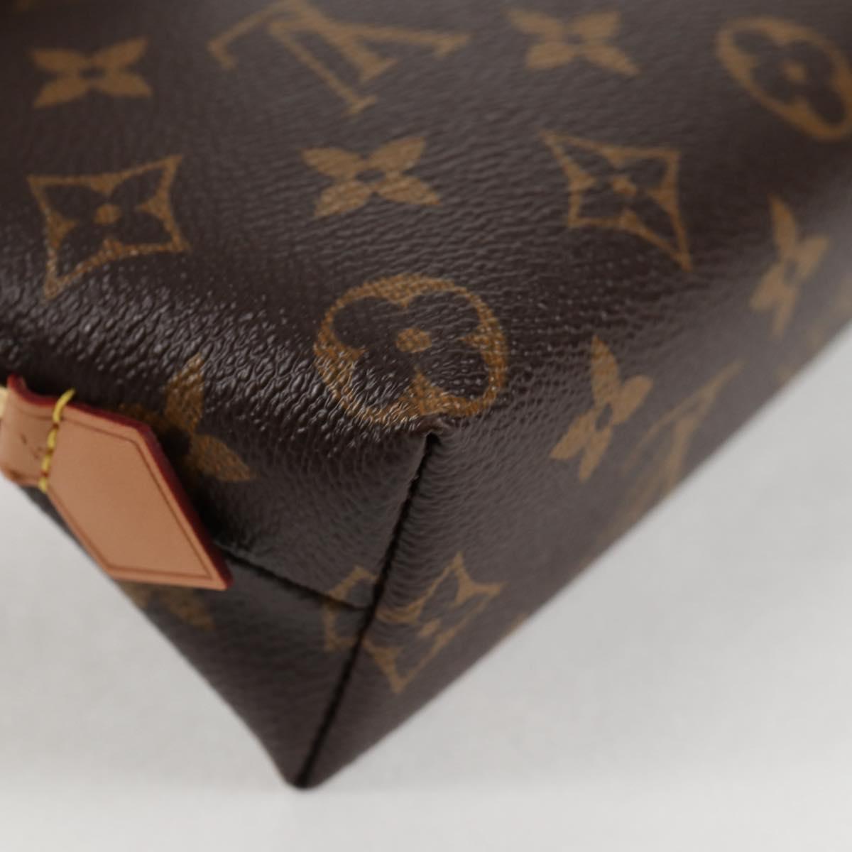 LOUIS VUITTON Monogram V Line Pochette Cosmetic PM Pouch Pink LV Auth 120232AM