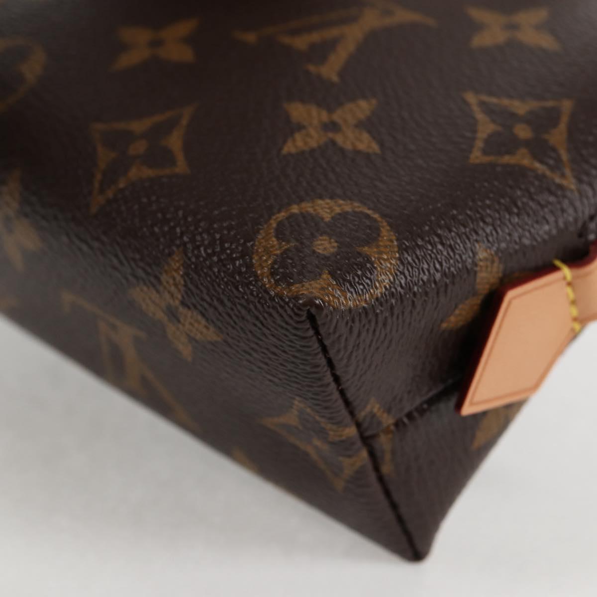 LOUIS VUITTON Monogram V Line Pochette Cosmetic PM Pouch Pink LV Auth 120232AM