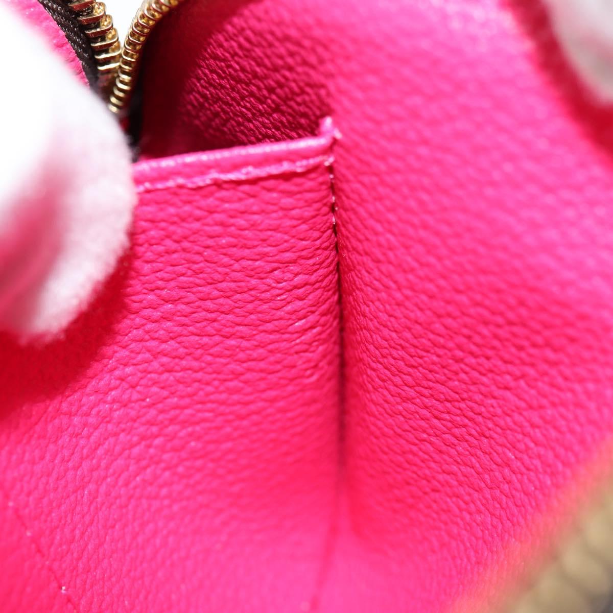 LOUIS VUITTON Monogram V Line Pochette Cosmetic PM Pouch Pink LV Auth 120232AM