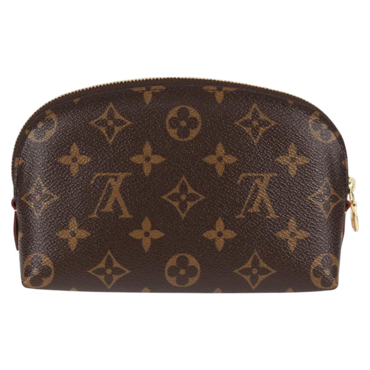 LOUIS VUITTON Monogram V Line Pochette Cosmetic PM Pouch Pink LV Auth 120232AM