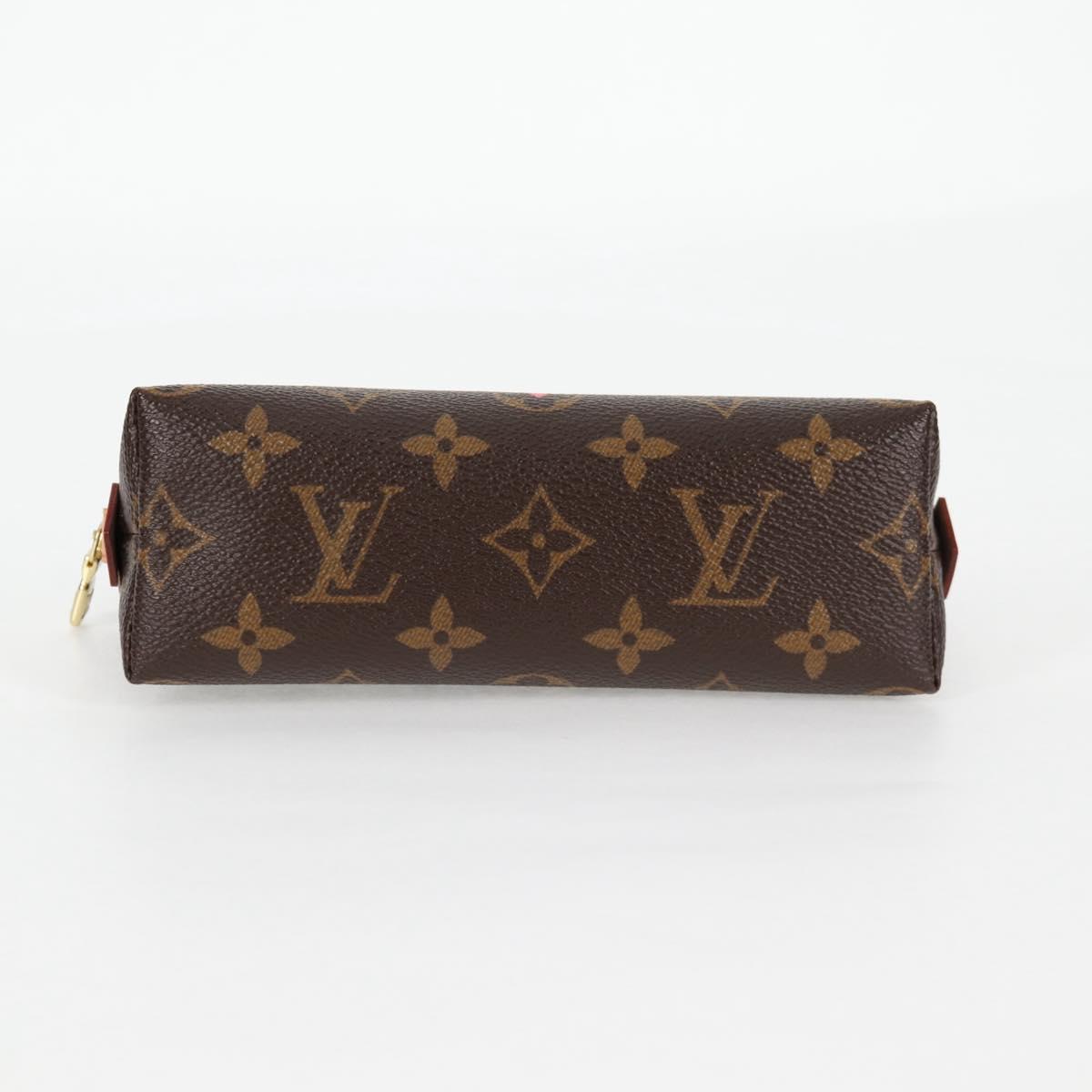 LOUIS VUITTON Monogram V Line Pochette Cosmetic PM Pouch Pink LV Auth 120232AM