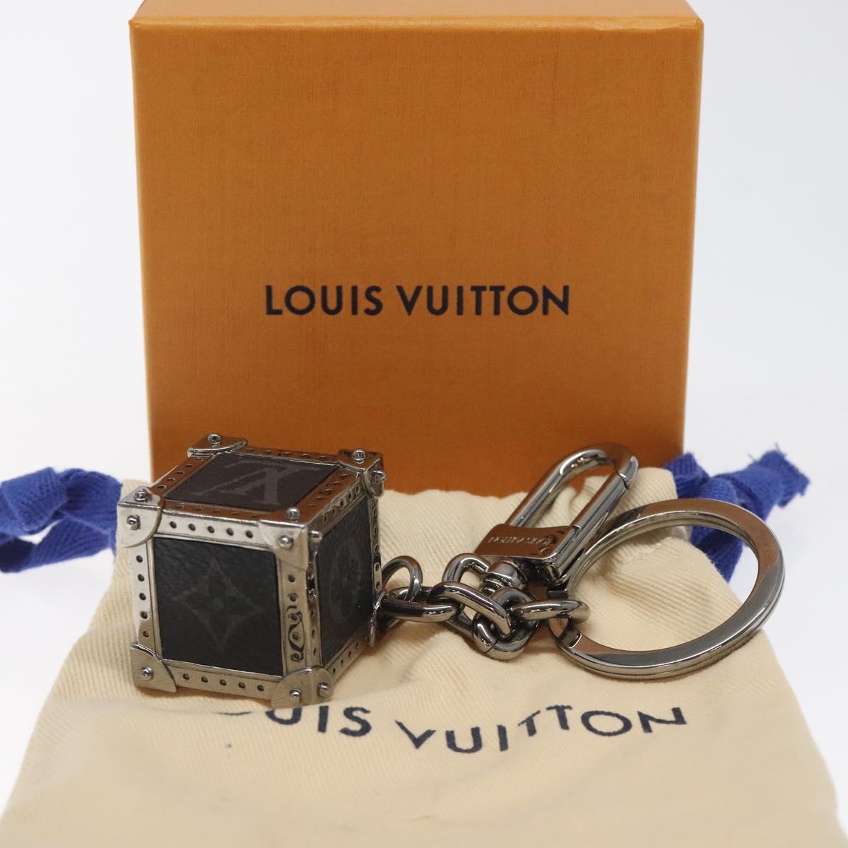 LOUIS VUITTON Monogram Eclipse Porte Cles Mon Cube Charm M68867 LV Auth 120234