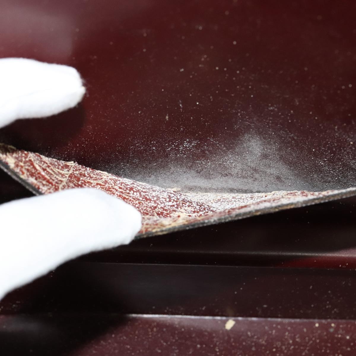 CARTIER Trunk Leather Red Gold Auth 120248