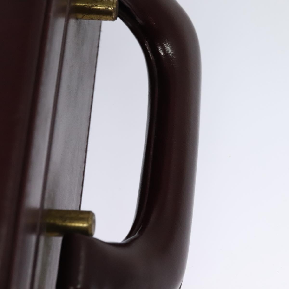 CARTIER Trunk Leather Red Gold Auth 120248