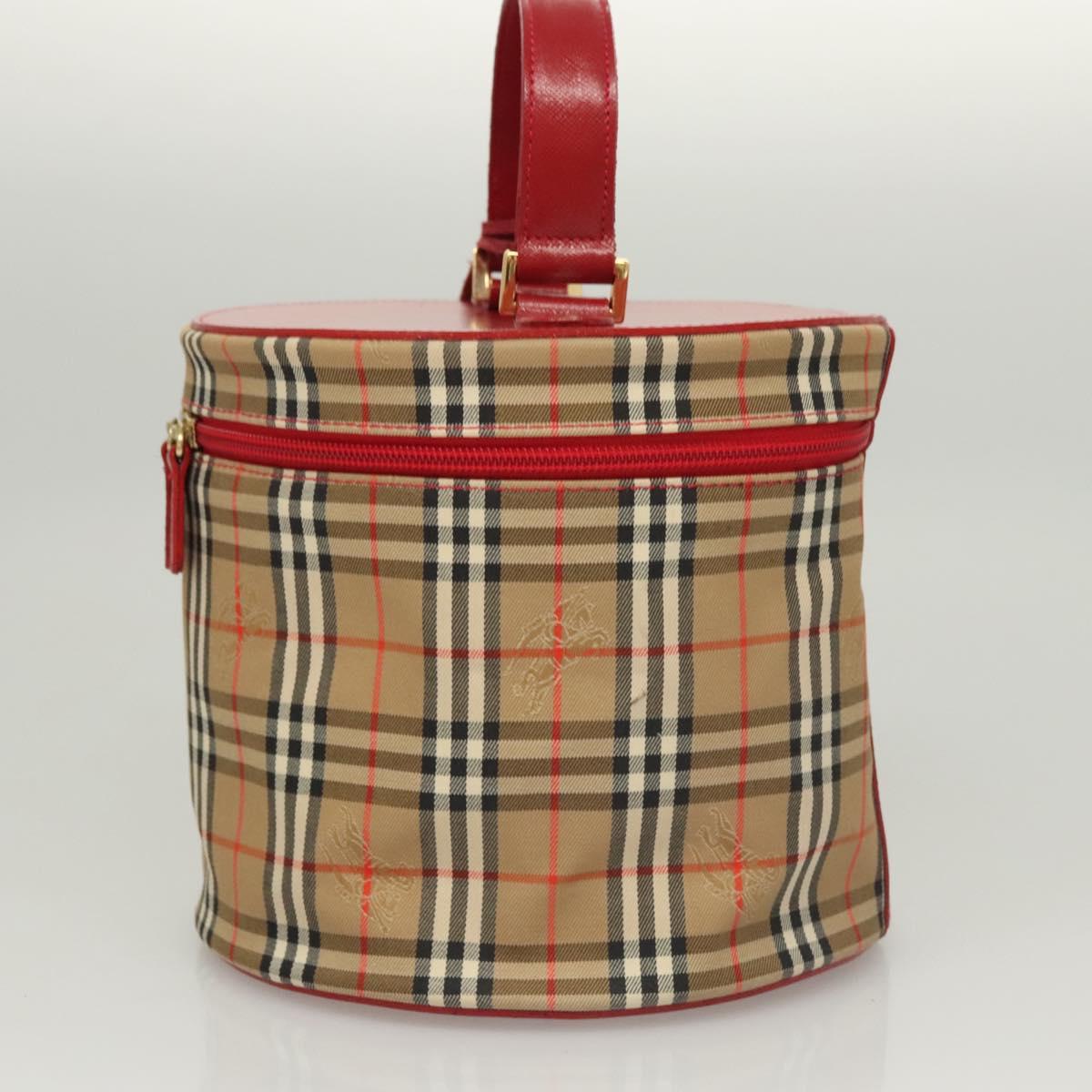 Burberrys Nova Check Pouch Canvas Beige Gold Auth 120260