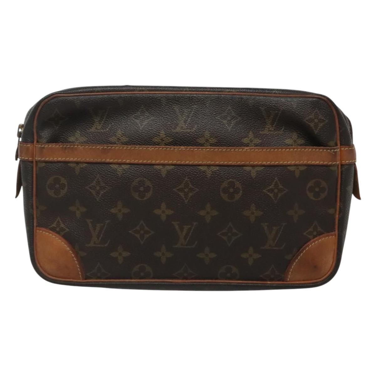 LOUIS VUITTON Monogram Compiegne 28 Clutch Bag M51845 LV Auth 120299