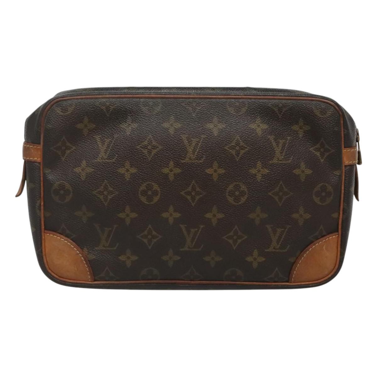 LOUIS VUITTON Monogram Compiegne 28 Clutch Bag M51845 LV Auth 120299