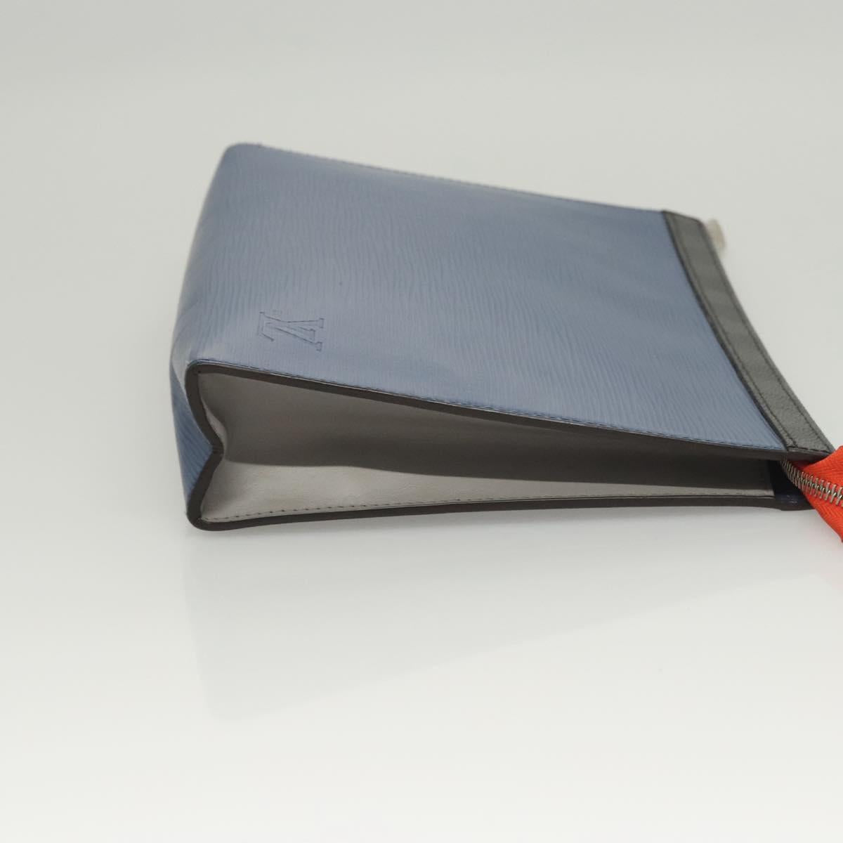 LOUIS VUITTON Epi Pochette Voyage Clutch Bag Blue M62912 LV Auth 120320