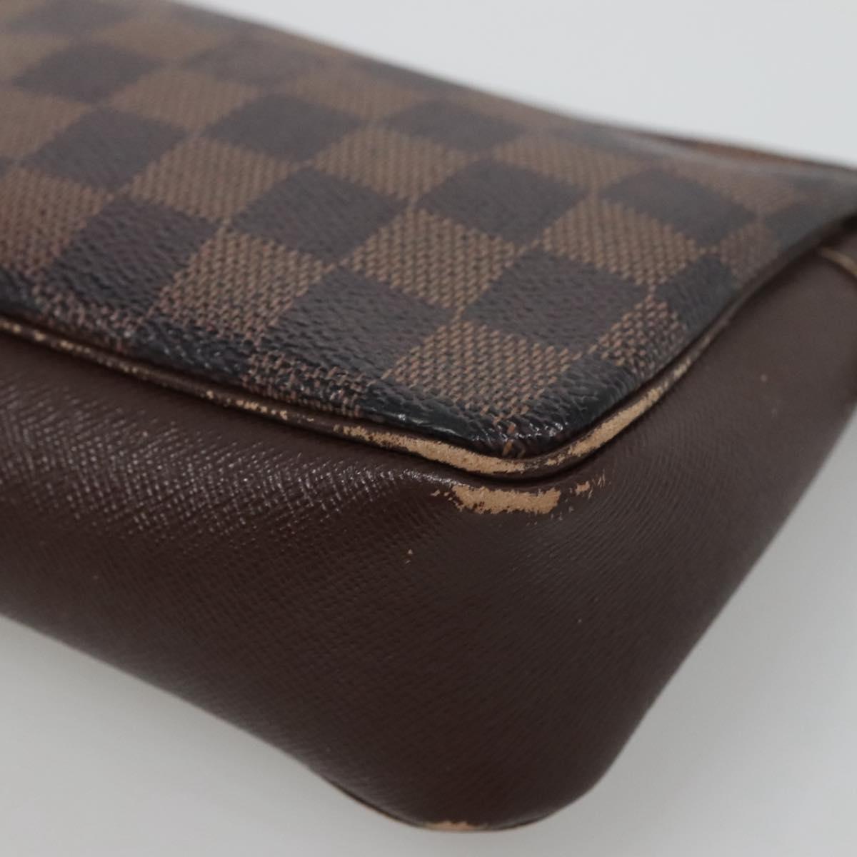 LOUIS VUITTON Damier Ebene Trousse Makeup Pouch N51982 LV Auth 120327