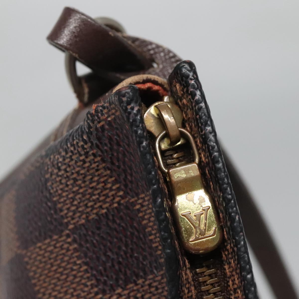 LOUIS VUITTON Damier Ebene Trousse Makeup Pouch N51982 LV Auth 120327