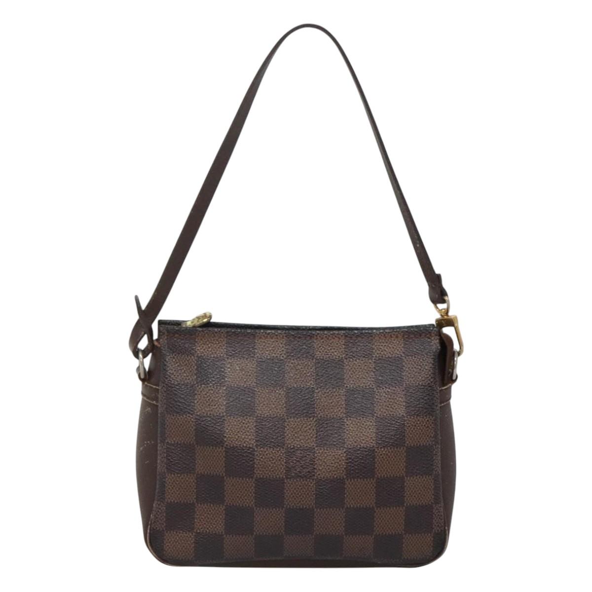 LOUIS VUITTON Damier Ebene Trousse Makeup Pouch N51982 LV Auth 120327