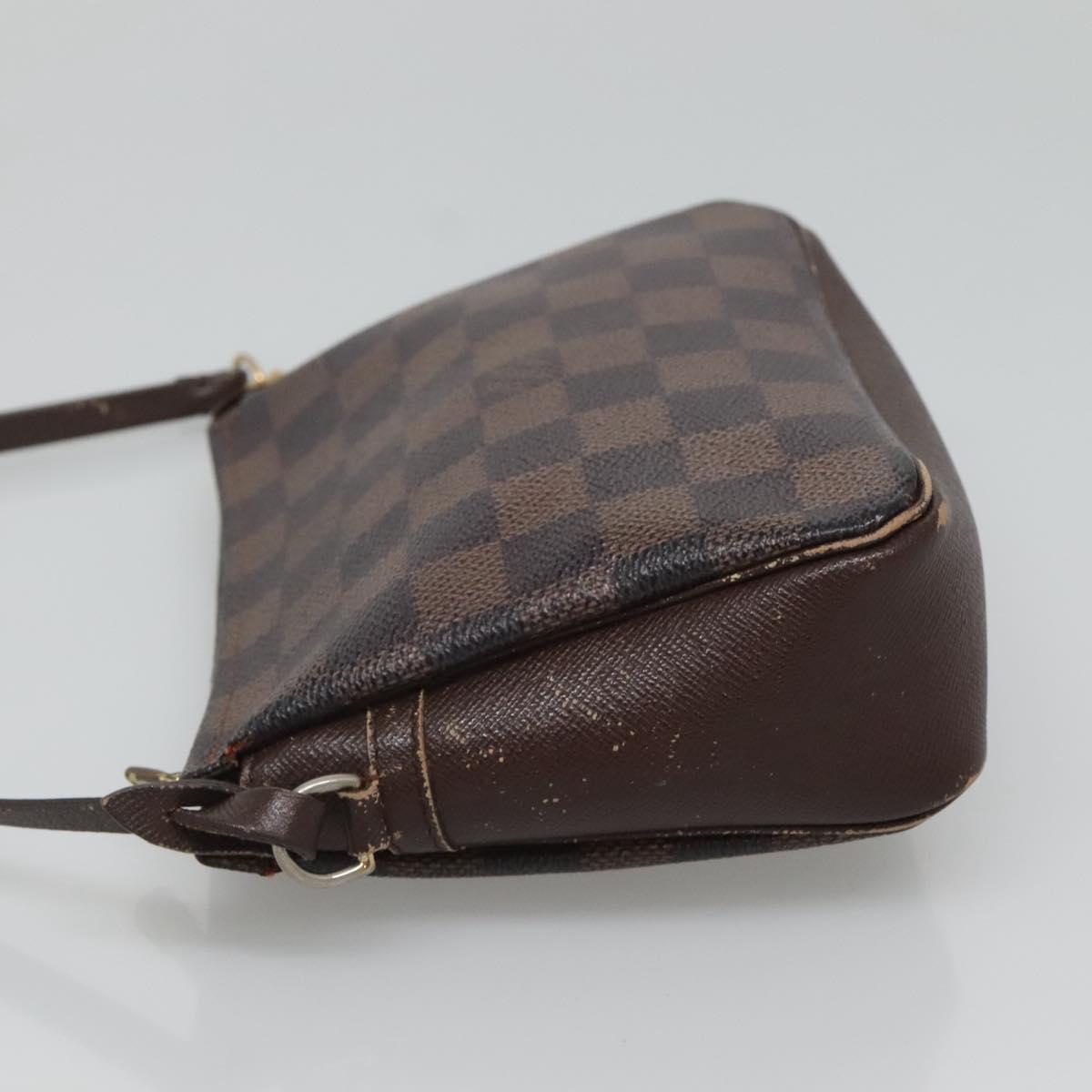 LOUIS VUITTON Damier Ebene Trousse Makeup Pouch N51982 LV Auth 120327